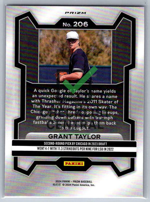 2024 Panini Prizm Prizms Pink Ice Grant Taylor #206