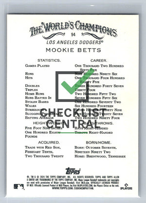 2024 Topps Allen & Ginter Foil Filigree Mookie Betts #94