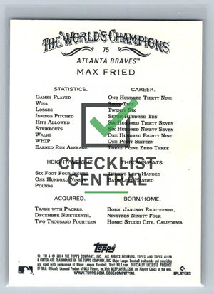 2024 Topps Allen & Ginter Max Fried #75