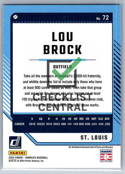 2024 Donruss Red and Blue Lou Brock #72