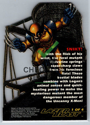 1997 Fleer Marvel Premium QFX Lazer Blast Wolverine #1