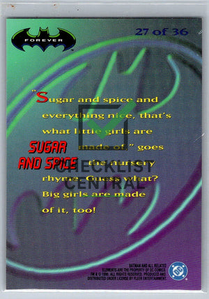 1995 Fleer Ultra Batman Forever Sugar & Spice Holo #27