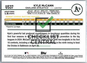 2024 Topps Update Kyle McCann #US37 RC