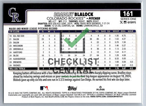 2025 Topps Bradley Blalock #161 RC