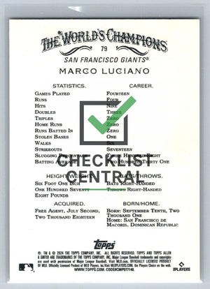 2024 Topps Allen & Ginter Marco Luciano #79 RC