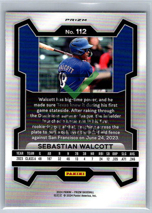 2024 Panini Prizm Prizms Silver Sebastian Walcott #112