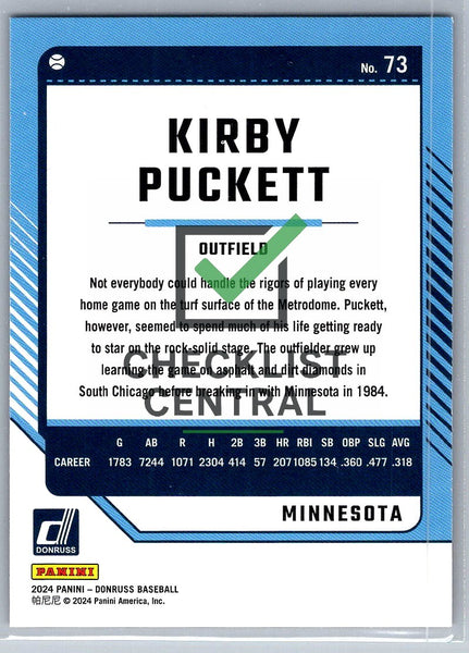 2024 Donruss Red and Blue Kirby Puckett #73