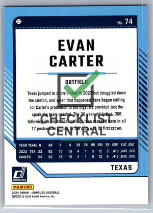 2024 Donruss Red and Blue Evan Carter #74