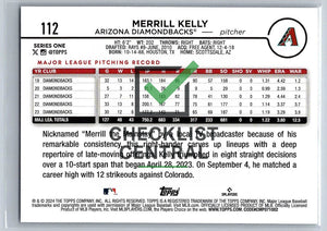 2024 Topps Merrill Kelly #112