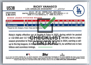 2024 Topps Update Ricky Vanasco #US38 RC
