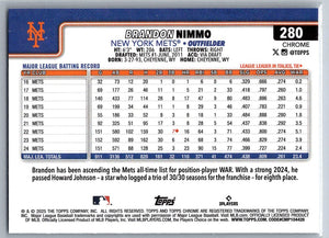 2025 Topps Chrome RayWave Refractors Brandon Nimmo #280