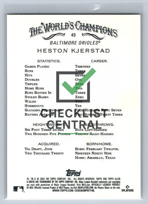 2024 Topps Allen & Ginter Heston Kjerstad #49