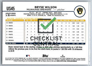 2024 Topps Update Bryse Wilson #US45