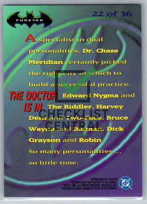 1995 Fleer Ultra Batman Forever The Doctor Is In Holo #22