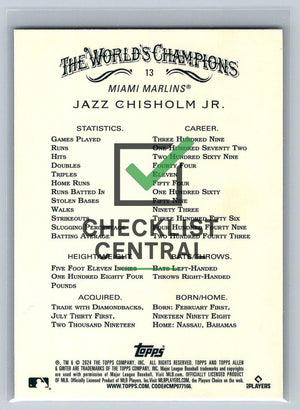 2024 Topps Allen & Ginter Chrome Jazz Chisholm Jr. #13