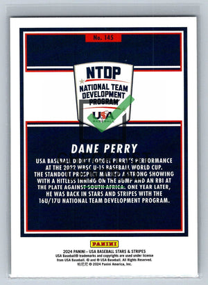 2024 Panini USA Baseball Stars & Stripes Green Dane Perry #145