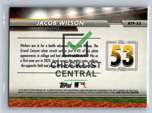 2024 Bowman Chrome Scouts Top 100 Green Jacob Wilson #BTP-53 - 53/99