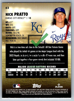 2023 Topps Stadium Club Nick Pratto #62 RC