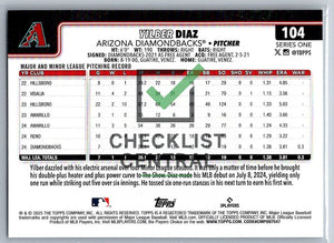 2025 Topps Yilber Diaz #104 RC