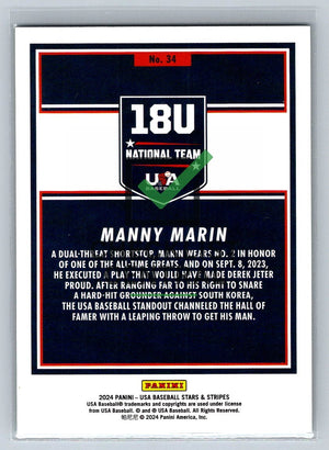 2024 Panini USA Baseball Stars & Stripes Green Manny Marin #34