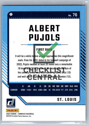 2024 Donruss Red and Blue Albert Pujols #76