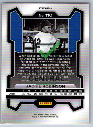 2024 Panini Prizm Prizms Pink Ice Jackie Robinson #110