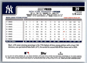 2025 Topps Chrome X-Fractors Max Fried #39
