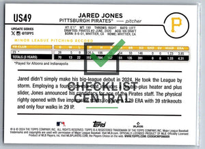 2024 Topps Update Jared Jones #US49 RC