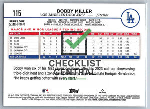 2024 Topps Bobby Miller #115 Future Stars