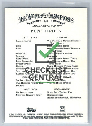 2024 Topps Allen & Ginter Kent Hrbek #347 SP