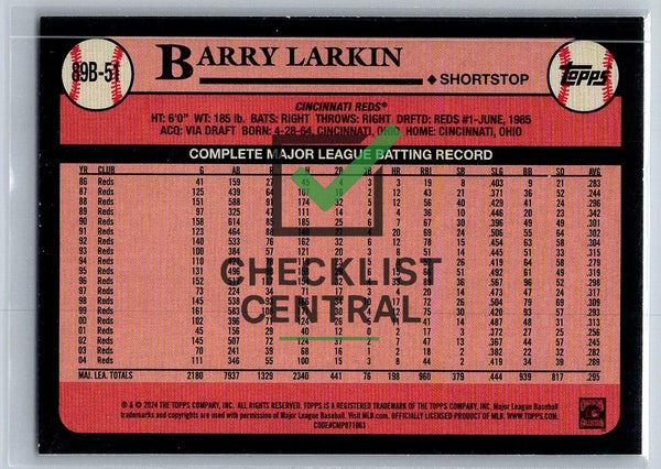 2024 Topps '89 Topps Barry Larkin #89B51