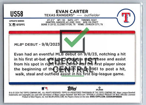 2024 Topps Update Evan Carter #US58