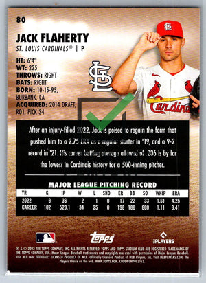 2023 Topps Stadium Club Jack Flaherty #80