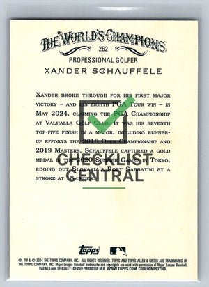 2024 Topps Allen & Ginter Chrome Xander Schauffele #262