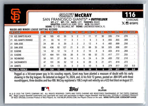 2025 Topps Chrome X-Fractors Grant McCray #116