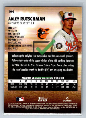 2023 Topps Stadium Club Adley Rutschman #104 RC