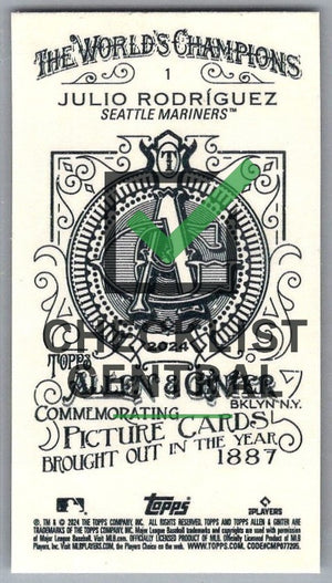 2024 Topps Allen & Ginter Mini A&G Back Julio Rodriguez #1