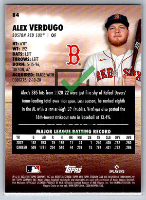 2023 Topps Stadium Club Alex Verdugo #84