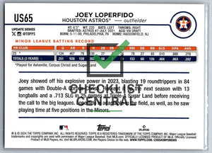 2024 Topps Update Joey Loperfido #US65 RC