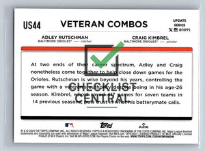 2024 Topps Update Craig Kimbrel & Adley Rutschman #US44 - Battery Power