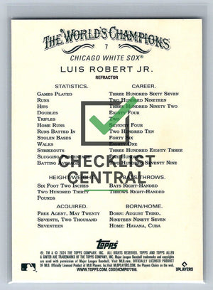 2024 Topps Allen & Ginter Refractor Luis Robert Jr. #7