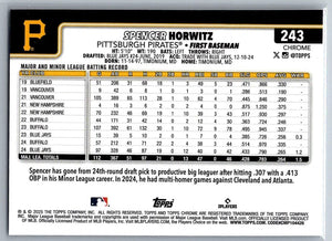 2025 Topps Chrome X-Fractors Spencer Horwitz #243
