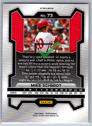 2024 Panini Prizm Prizms Pink Ice Mike Schmidt #73