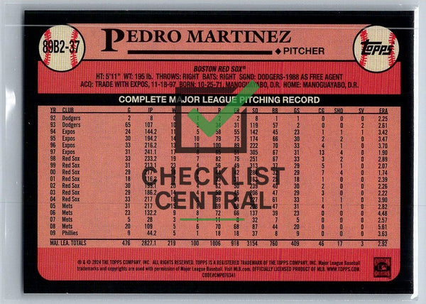 2024 Topps '89 Topps Series 2 Pedro Martinez #89B237