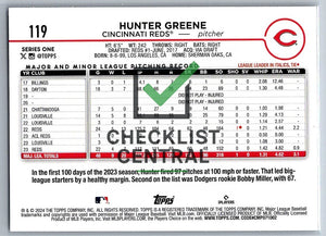 2024 Topps Hunter Greene #119