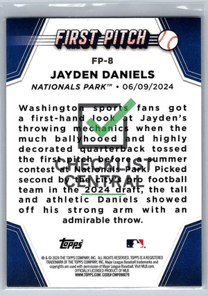 2024 Topps First Pitch Jayden Daniels #FP-8