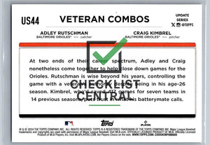2024 Topps Update Craig Kimbrel & Adley Rutschman #US44 - Battery Power