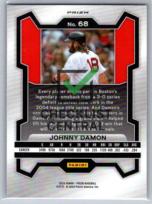 2024 Panini Prizm Prizms Pink Ice Johnny Damon #68