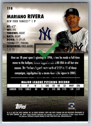 2023 Topps Stadium Club Mariano Rivera #118