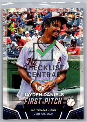 2024 Topps First Pitch Jayden Daniels #FP-8